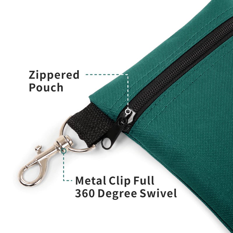 BuyAgain Golf Tee Pouch, 5.62 X 6.87 Inch Professional Zipper Golf Tee/Ball Pouch Bag With Metal Lobster Claw Clip. - Image 4